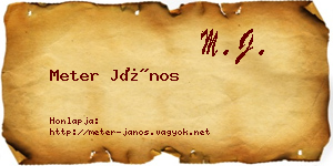 Meter János névjegykártya