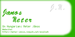 janos meter business card