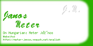 janos meter business card
